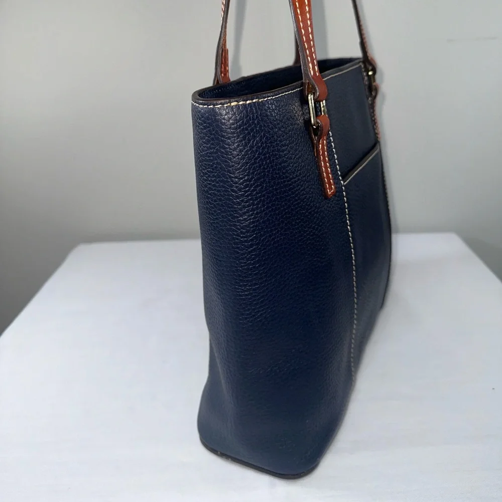 Dooney & Bourke Lexington Small Tote Midnight Blue Navy Pebble Leather Shopper